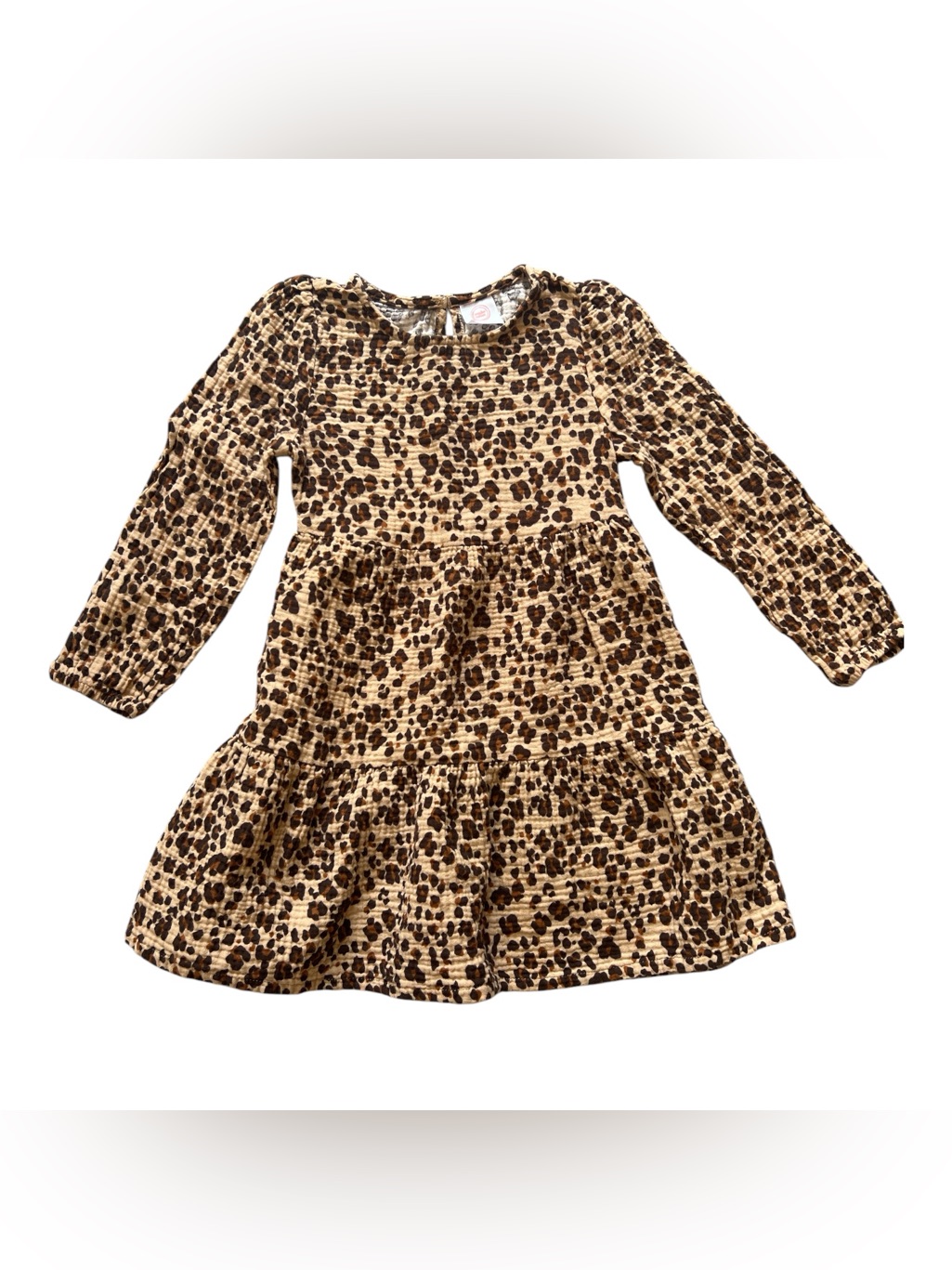 Wonder Nation Leopard Print Long Sleeve Dress - Brown & Black